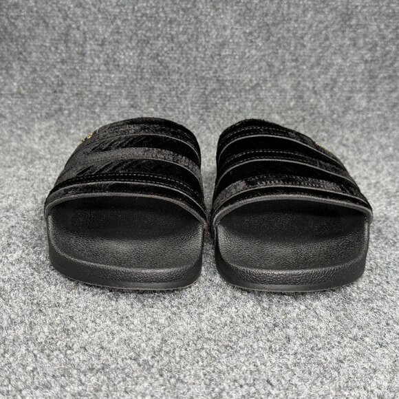 Adidas Adilette Slide Sandals Women's Size 8 Black Gold Metallic Summer Pool - Picture 2 of 11